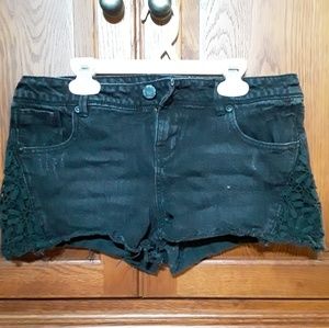 Black jean shorts